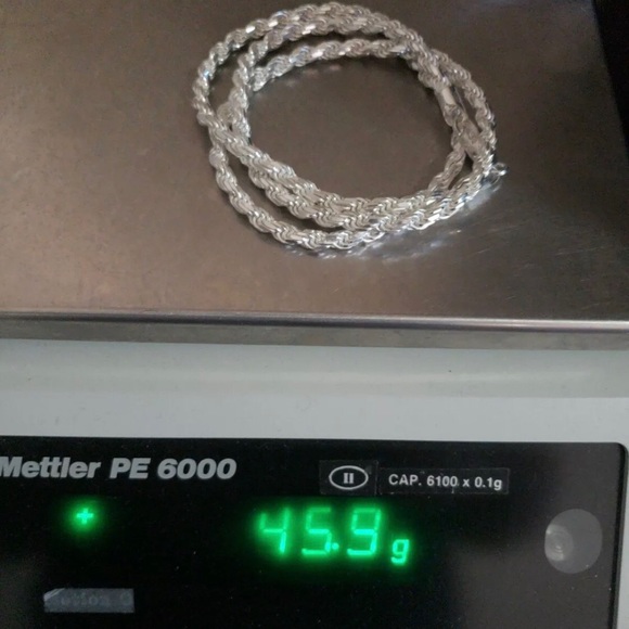 24” 4.5mm Diamond Cut Sterling Silver Rope Chain - Picture 13 of 15